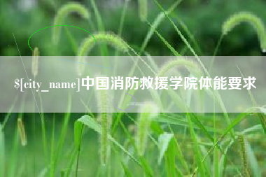 泸州中国消防救援学院体能要求