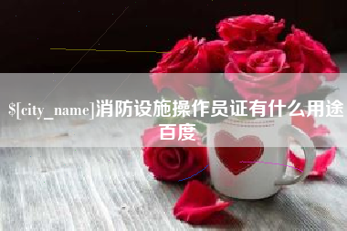 泸州消防设施操作员证有什么用途百度