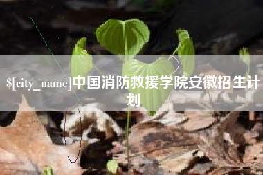 泸州中国消防救援学院安徽招生计划