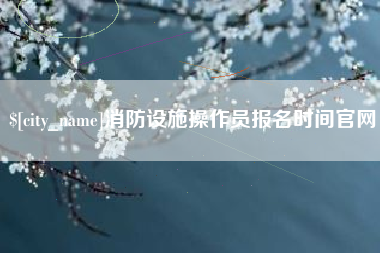 泸州消防设施操作员报名时间官网