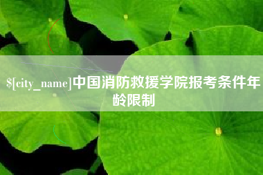 泸州中国消防救援学院报考条件年龄限制
