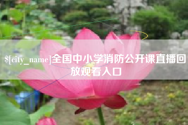 泸州全国中小学消防公开课直播回放观看入口