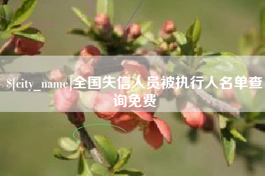 泸州全国失信人员被执行人名单查询免费