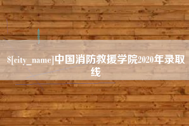 泸州中国消防救援学院2020年录取线