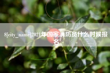 泸州2021年国家消防员什么时候报名