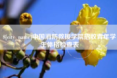 泸州中国消防救援学院招收青年学生体格检查表